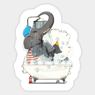 Elephant in the Bath Sticker